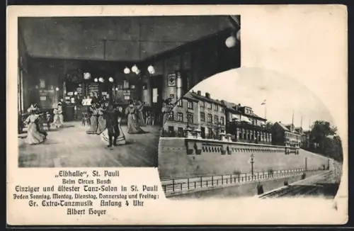 AK Hamburg-St.Pauli, Tanz-Salon Elbhalle beim Circus Busch, Albert Hoyer