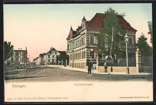 AK Ebingen, Sicht in die Schillerstrasse