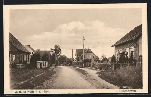 AK Zechlinerhütte i. d. Mark, Blick in den Luhmorweg