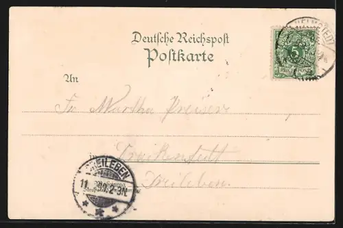 Lithographie Bad Helmstedt, Brunnenthal, Theater, Herzog-Karlsquelle, Ehem. Universität, Kriegerdenkmal