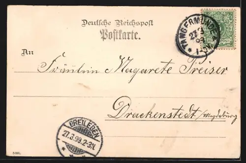 AK Tangermünde, Langestrasse mit Blick zur Kirche