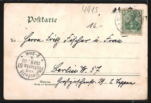 Lithographie Zörbig, Lange Strasse, Dorotheenhof, Hallisches Thor und Rathaus mit Kriegerdenkmal