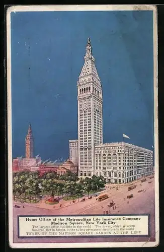 AK New York, NY York City, NY, Home Office of the Metropolitan Life Insurance Company, Madison Square