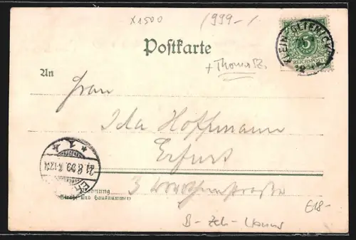 Lithographie Berlin-Wannsee, Nikolskoe, Partie an der Kirche, Kapelle