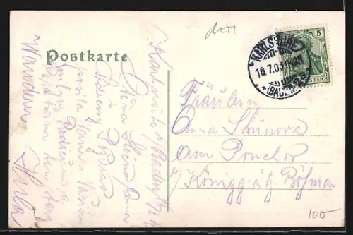 AK Karlsruhe, Karl Friedrichstrasse mit Hotel Germania