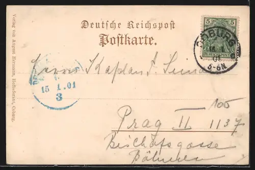 AK Coburg, Marktplatz mit Denkmal und Moritzkirche