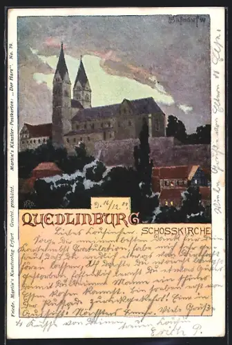 AK Quedlinburg, Blick zur Schlosskirche