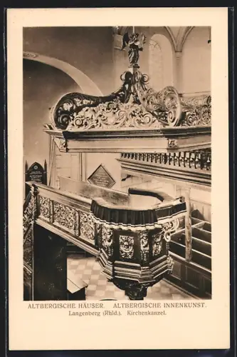 AK Langenberg /Rhld., Altbergische Innenkunst, Kirchenkanzel