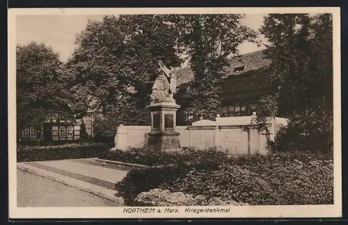 AK Northeim a. Harz, Blick auf das Kriegerdenkmal