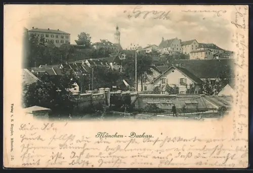 AK Dachau, Teilansicht vom Ort