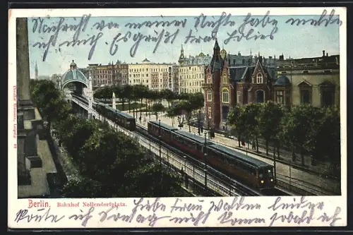 AK Berlin-Schöneberg, Hochbahnhof Nollendorfplatz aus der Vogelschau