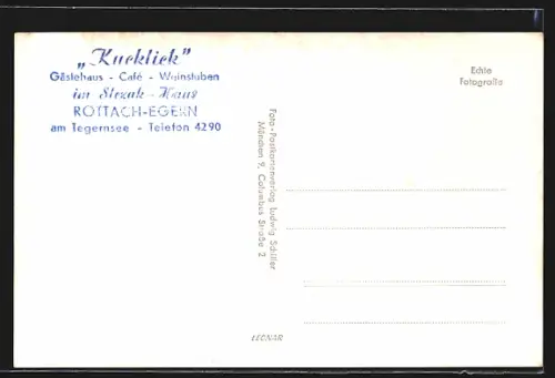 AK Rottach-Egern, Café Kucklick im Slezak-Haus, Aussenansicht