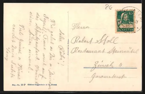 AK Oberägeri, Blick über den Ort nach Unterägeri