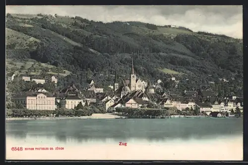 AK Zug, Blick über den See zum Ort