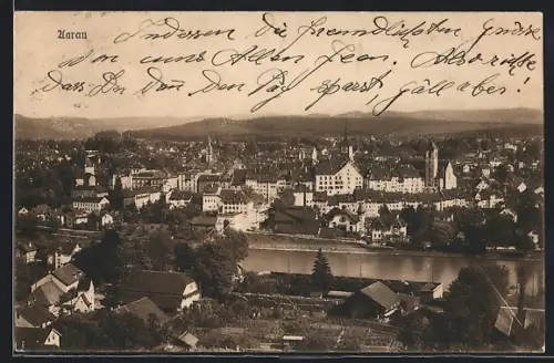 AK Aarau, Gesamtansicht mit Fluss