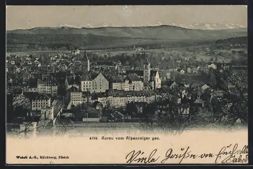 AK Aarau, Gesamtansicht vom Alpenzeiger ges.