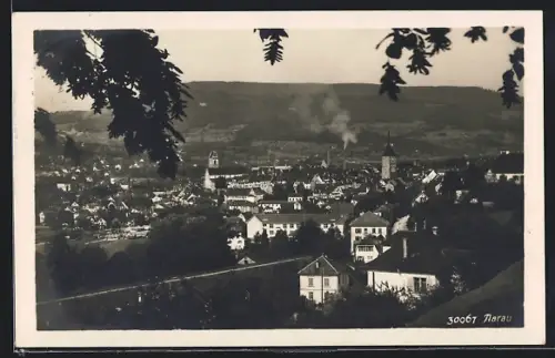 AK Aarau, Ortspartie vom Berg aus gesehen