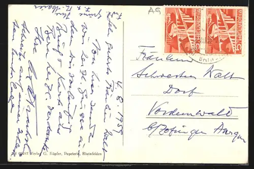 AK Rheinfelden, Generalansicht mit Rheinbrücke