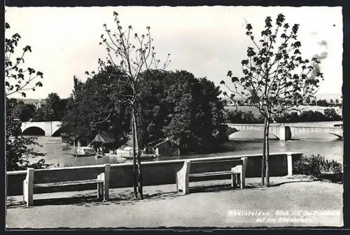 AK Rheinfelden, Blick von der Trinkhalle auf die Rheinbrücke