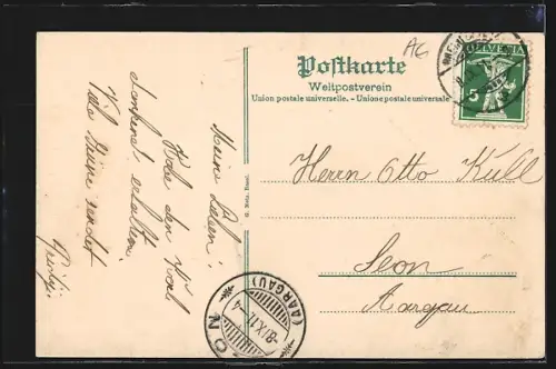 AK Rheinfelden, Partie am Rhein mit Brücke