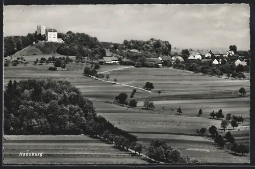 AK Habsburg, Landschaftsansicht mit Schloss