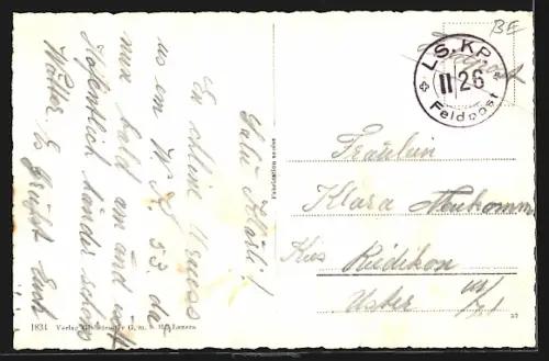 AK Langnau i. E., Gesamtansicht mit Berghintergrund