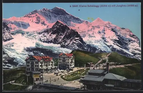 AK Kleine Scheidegg, Hotels, Restaurant, Post-Bureau Belle-Vue und Jungfrau