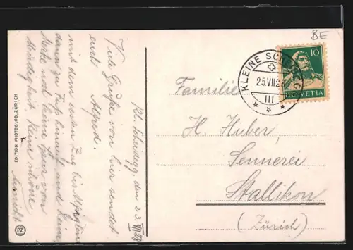 AK Kleine Scheidegg, Hotels, Restaurant, Post-Bureau Belle-Vue und Jungfrau