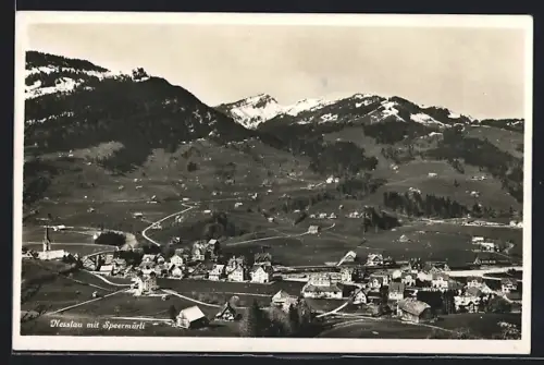 AK Nesslau, Ortspanorama mit Speermürli