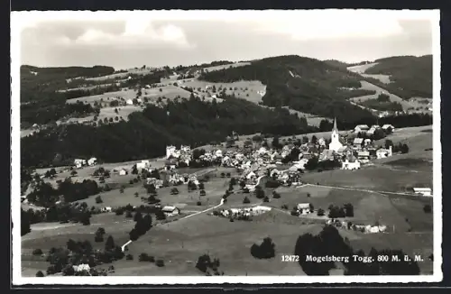 AK Mogelsberg, Ortspanorama mit Kirche