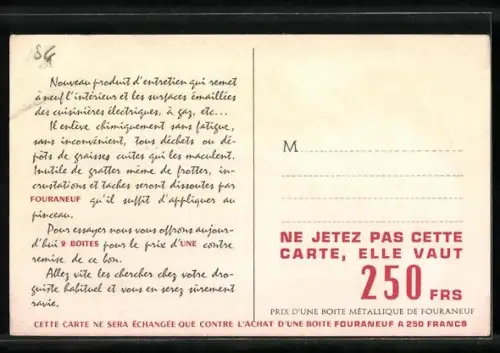 AK Fouraneuf, Produit Rollet, Reklame, Frau reinigt den Backofen