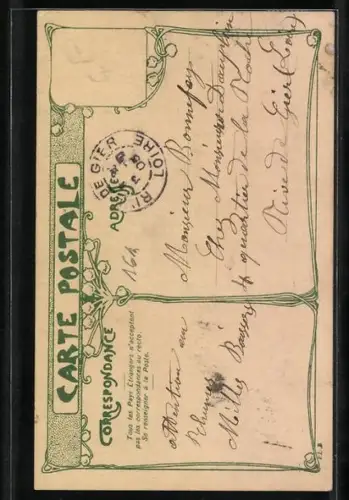 AK Carénotour, Reklame, Mann unterschreibt ein Schriftstück