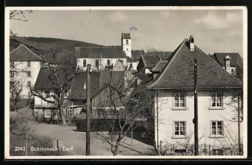 AK Schinznach-Dorf, Ortspartie mit Blick zur Kirche