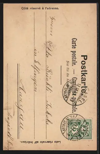 AK Basel, Strassenpartie am Spatenthor