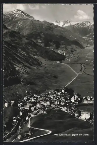 AK Andermatt, Teilansicht gegen die Furka