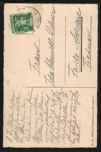 AK St. Gallen, Ortspartie mit Kirche