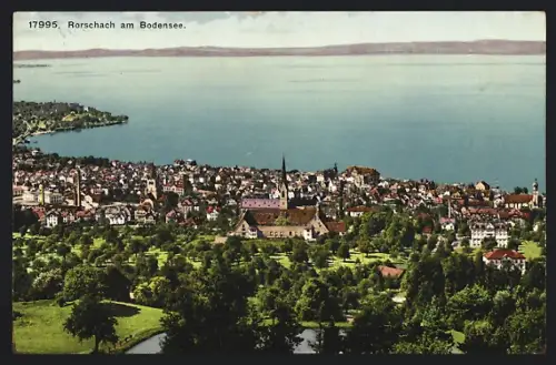 AK Rorschach am Bodensee, Teilansicht mit Kirche