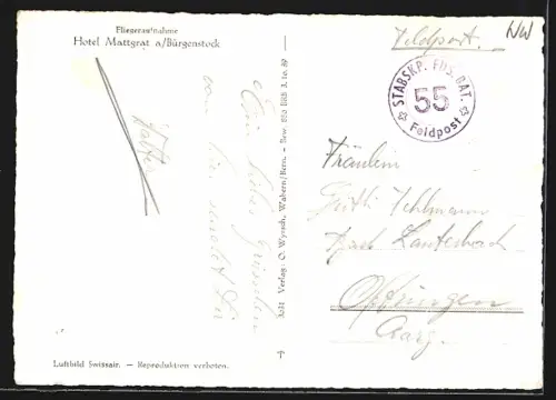 AK Bürgenstock, Hotel Mattgrat, Fliegeraufnahme