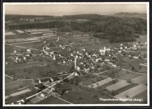 AK Niederwil /Aarg., Teilansicht, Fliegeraufnahme
