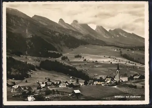 AK Wildhaus, Panorama mit Ort und Kurfirsten