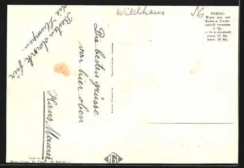 AK Obertoggenburg /Churfirsten, Ortspartie am Abend