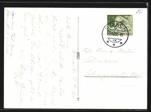 AK Uznach, Teilansicht mit Blick gegen Speer