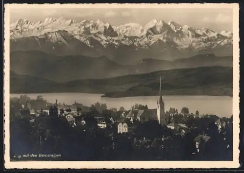 AK Zug, Teilansicht mit den Berneralpen