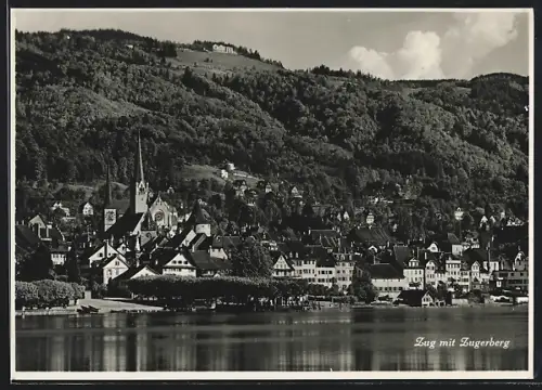 AK Zug, Teilansicht m. Zugerberg