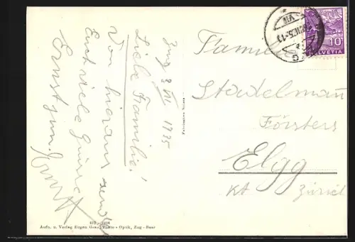 AK Zug, Teilansicht m. Zugerberg