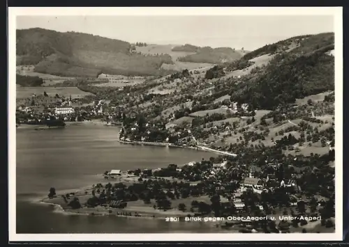 AK Ober-Aegeri, Blick gegen den Ort und Unter-Aegeri