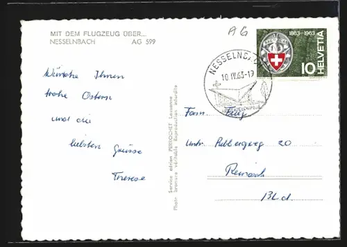 AK Nesselnbach, Teilansicht, Fliegeraufnahme