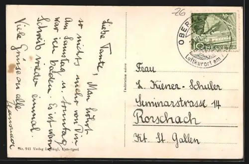 AK Oberägeri, Teilansicht mit Kirche