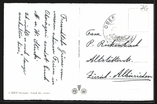 AK Oberaegeri, Teilansicht mit Bergen