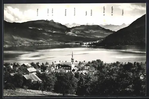 AK Oberägeri, Teilansicht mit Blümberg, Faulen und Bärenfang